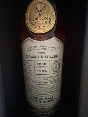 Tormore 2000 Connoisseurs Choice Exclusive Gordon & MacPhail Single Malt Whisky 58.6%